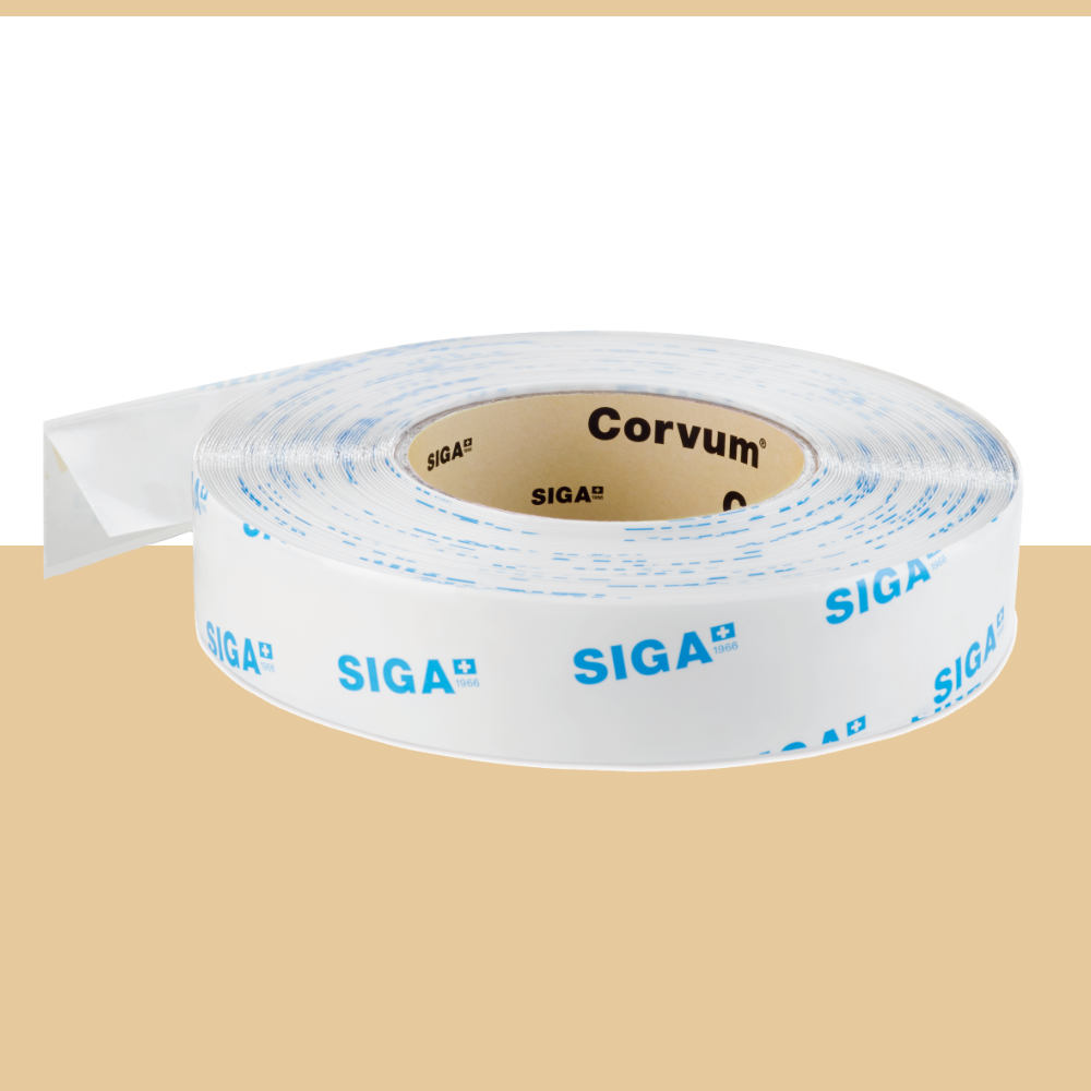 SIGA Corvum® 30/30 - Pre-folded Corner Adhesive Tape (60mm x 25m)